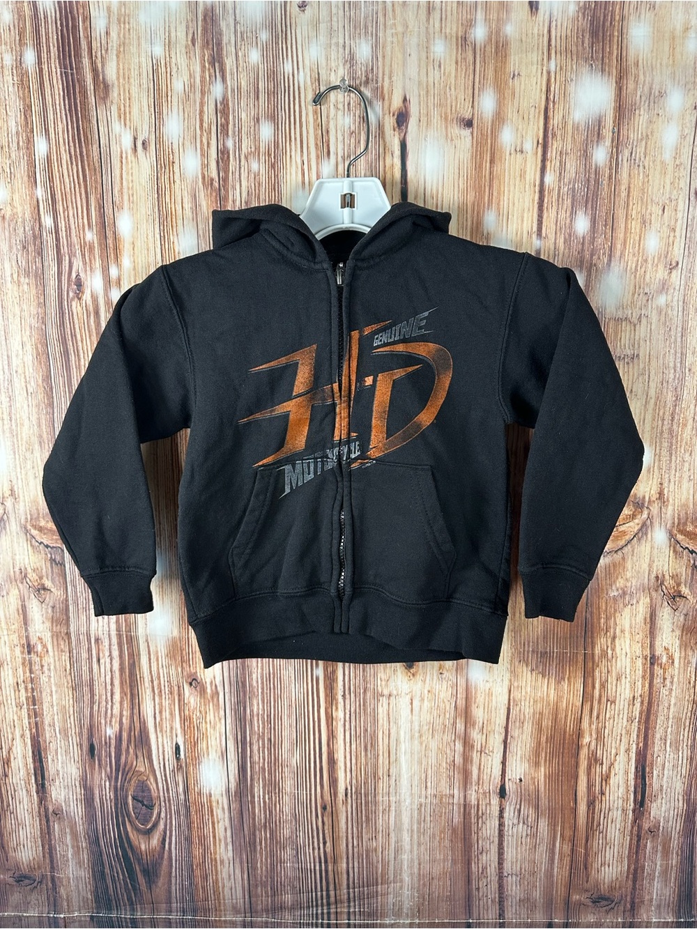 Harley-Davidson Kids Black Hoodie with Orange Graphic Size 2T/3T